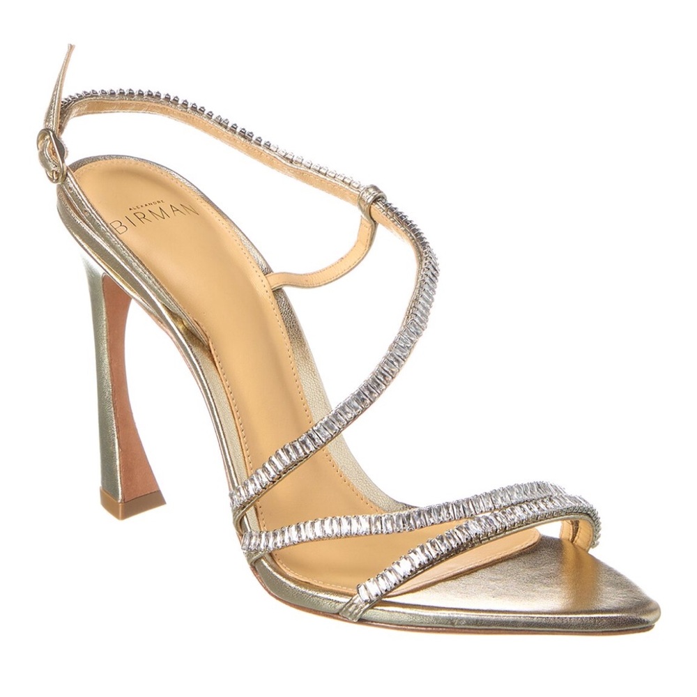 Alexandre Birman Alana Zircone 100 Leather Sandal Gold